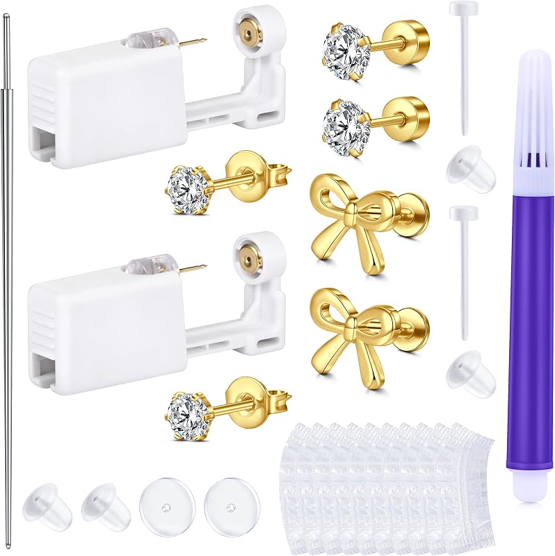 Kit para Piercing de Orelha AVYRING com Pistola Descartável e Brincos