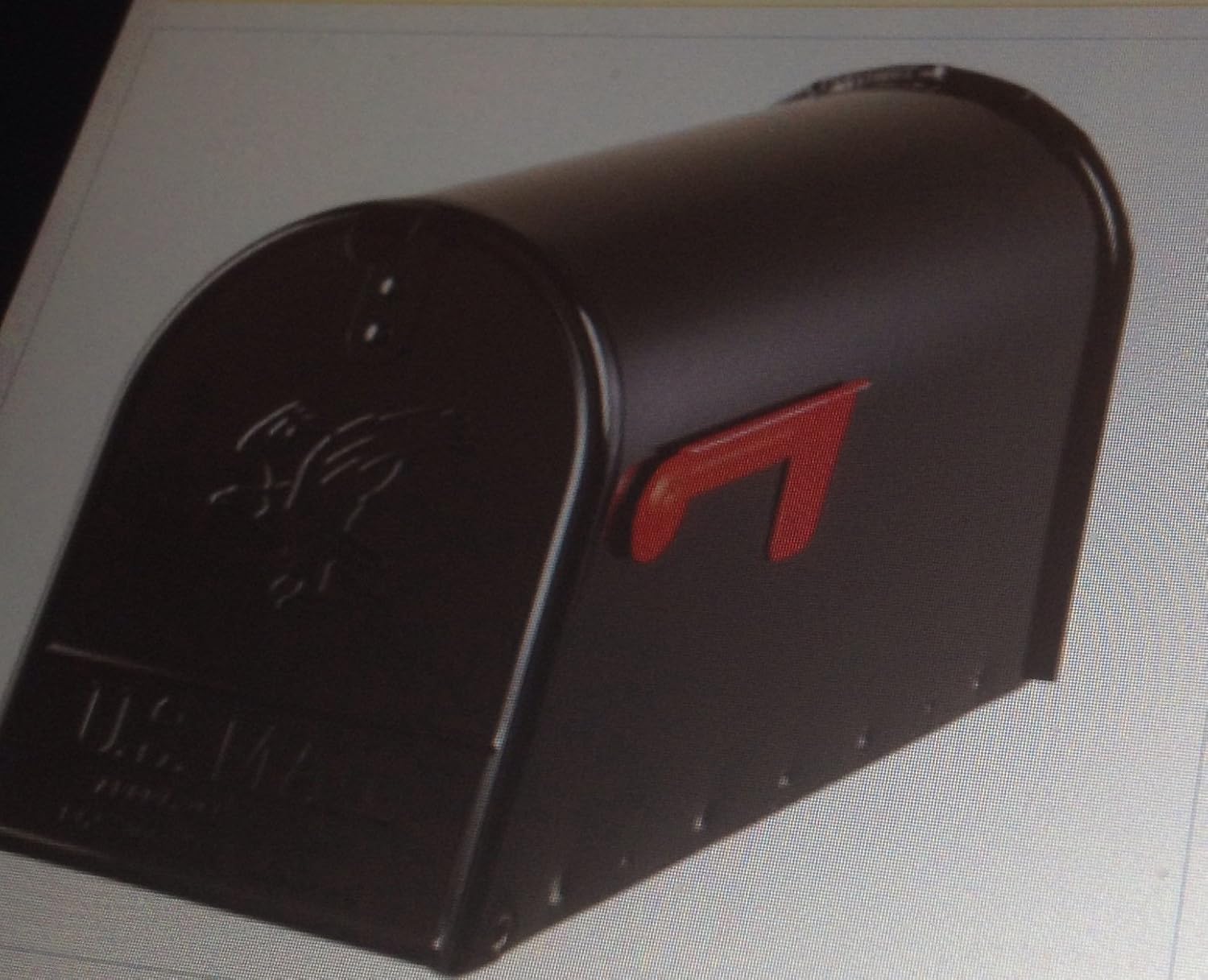 Classic 8.125-in x 10.5-in Metal Black Post Mount Mailbox