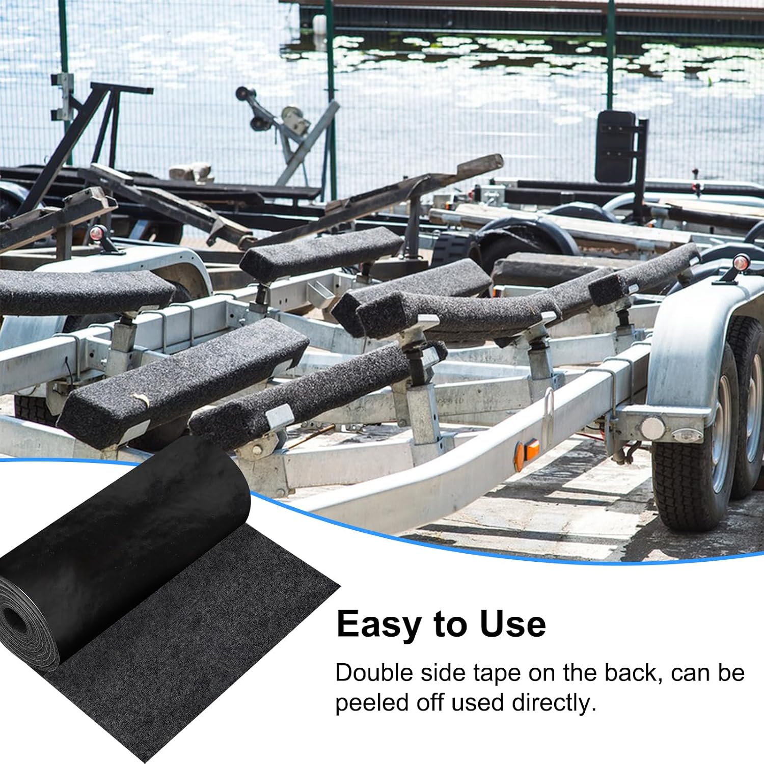 Boat Trailer Bunk Carpet, 12Inch x 13Ft Marine Carpet for Boats, Waterproof Trailer Boat Bunk Padding Mat for Boat Trailers Jet Ski Ramp Garage Dock