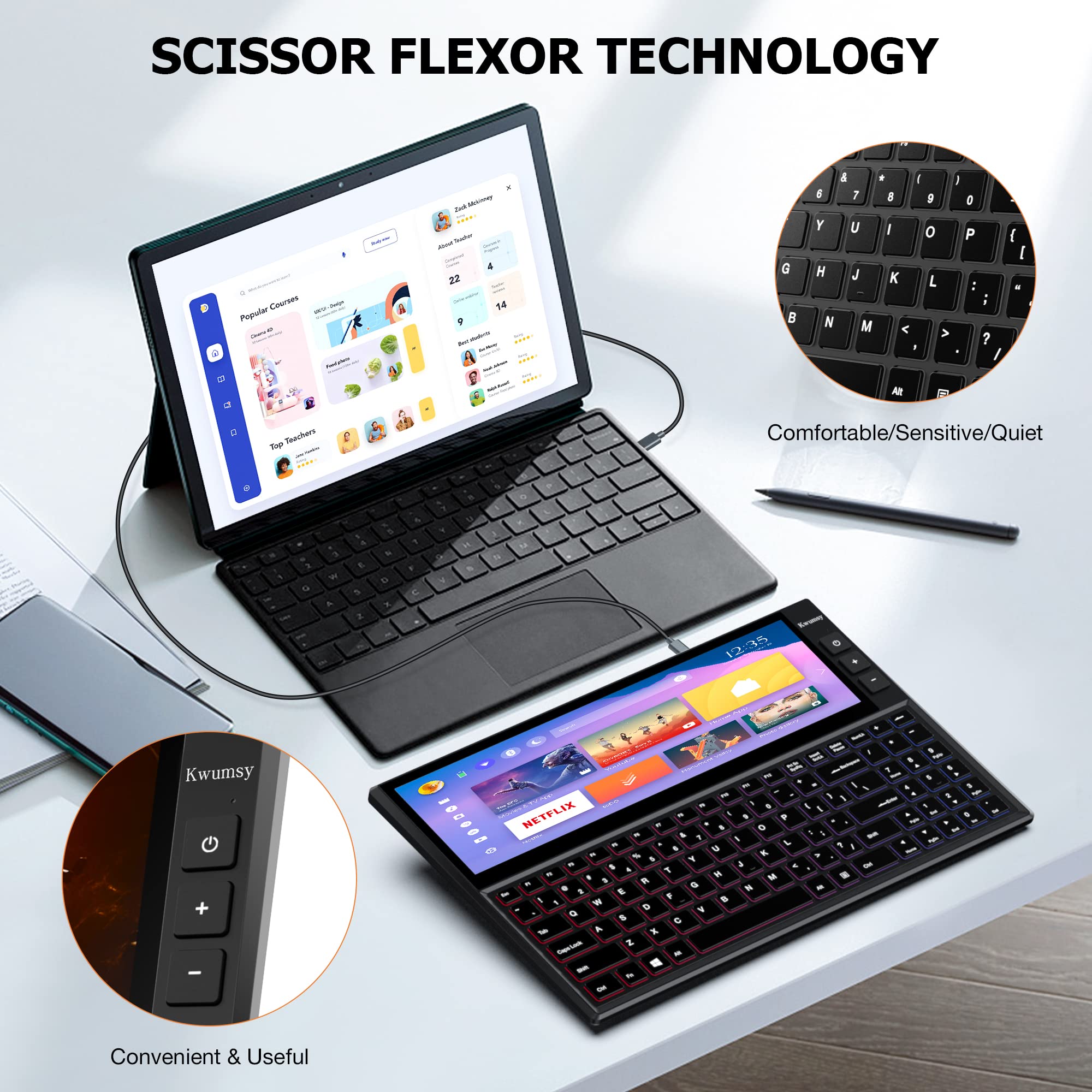 Amazon | Kwumsy K1 12.6インチ タッチスクリーン作業キーボード