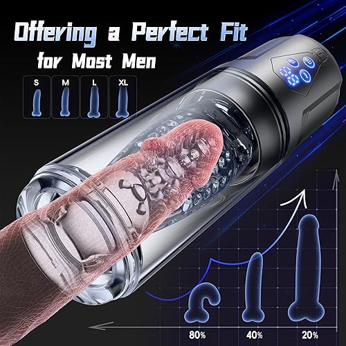 Miniatura 18 de Masturbador automático masculino juguete sexual con 10 vibraciones, 8 patrones de empuje y rotación, juguetes sexuales masculinos para hombres