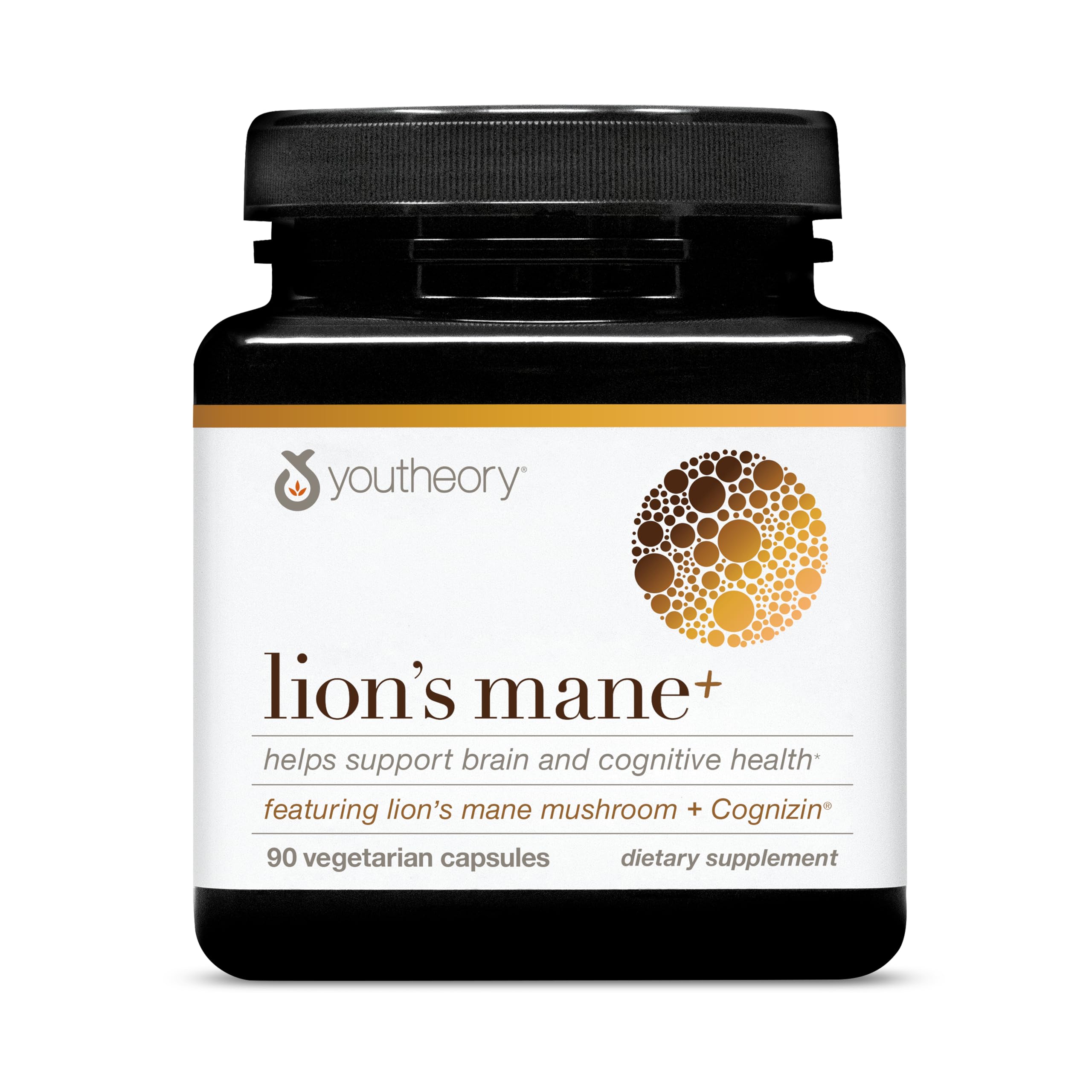 Youtheory Lion's Mane+, 90 Vegetarian Capsules, 30-Day Supply 90 Count (Pack of 1)