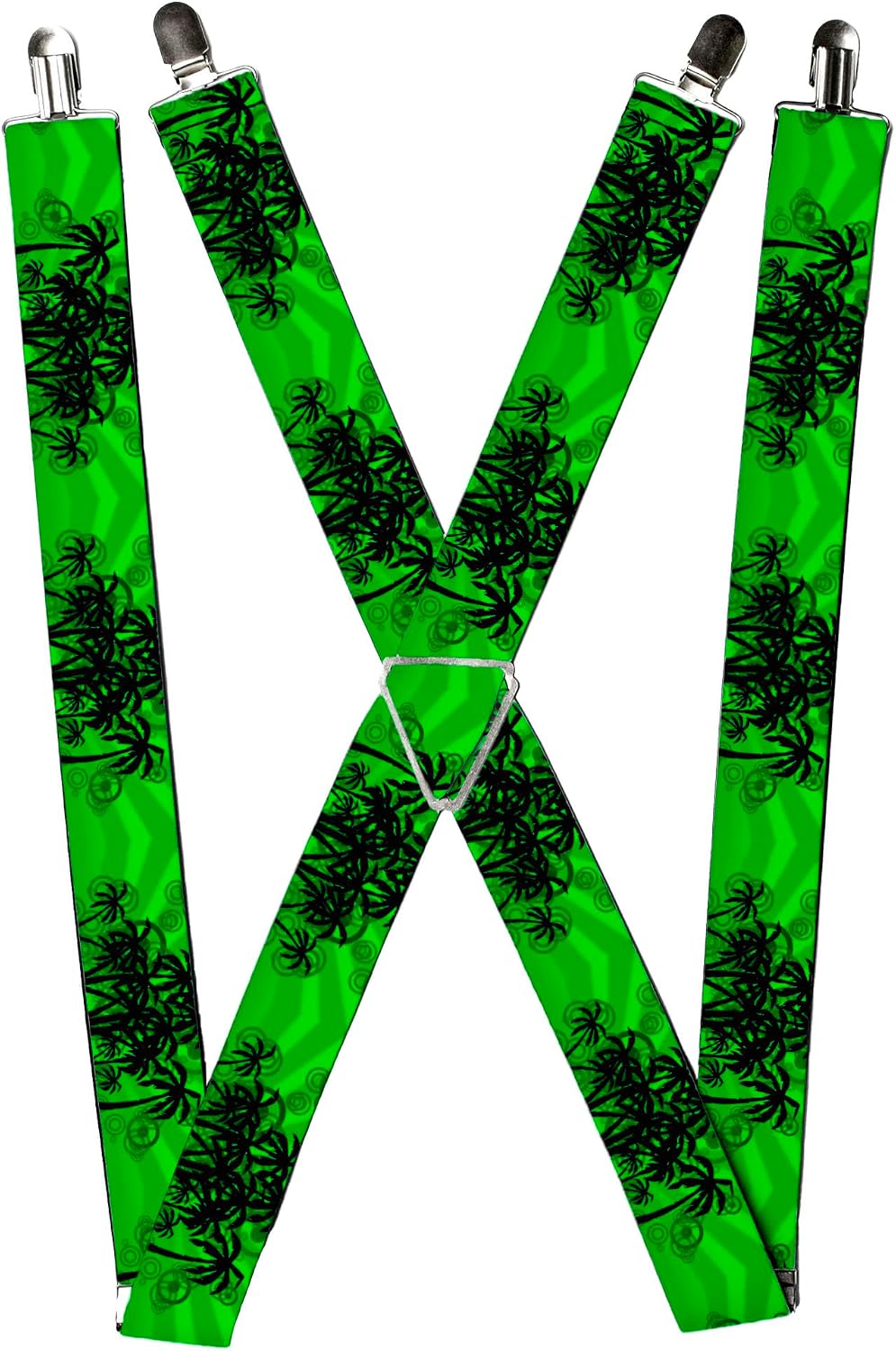 Buckle-Down Suspenders, Palm Trees Rings Greens Blacks