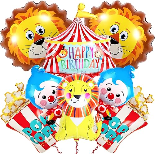 Juego de globos gigantes de carnaval y globos de león, paquete de 8, globos de carnaval para decoraciones de fiestas temáticas de carnaval, globos