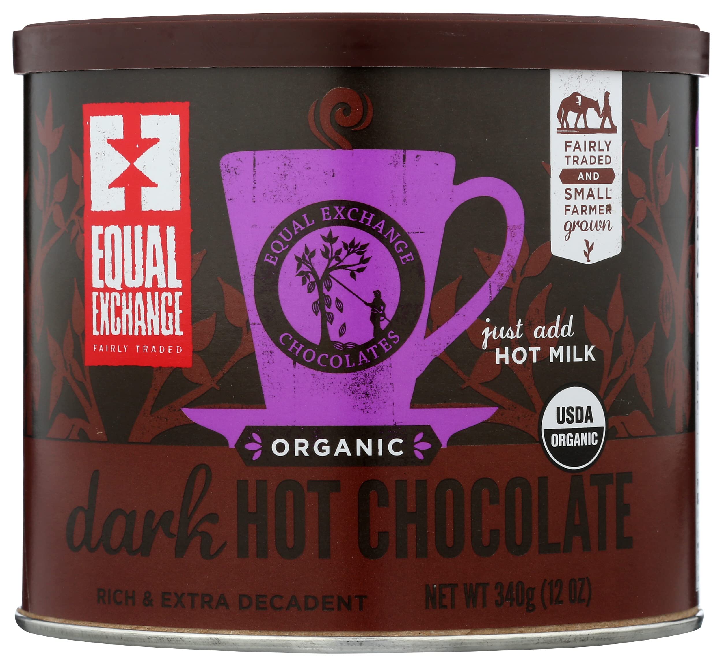 Equal Exchange Organic Dark Hot Chocolate, 12 oz Pack of 6