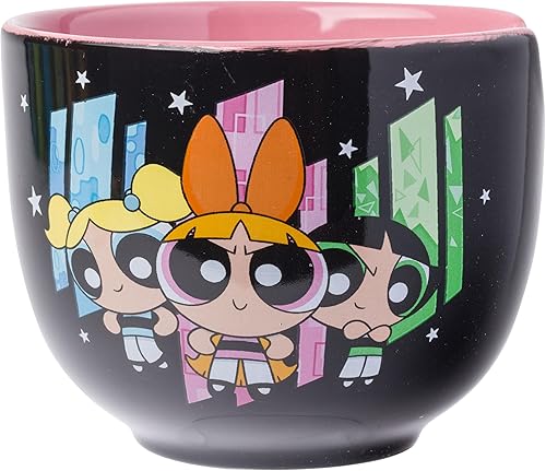 Miniatura 3 de Silver Buffalo - Cuenco con palillos para ramen, de cerámica, modelo trío Power Puff Girls, con caja, 20 fl oz