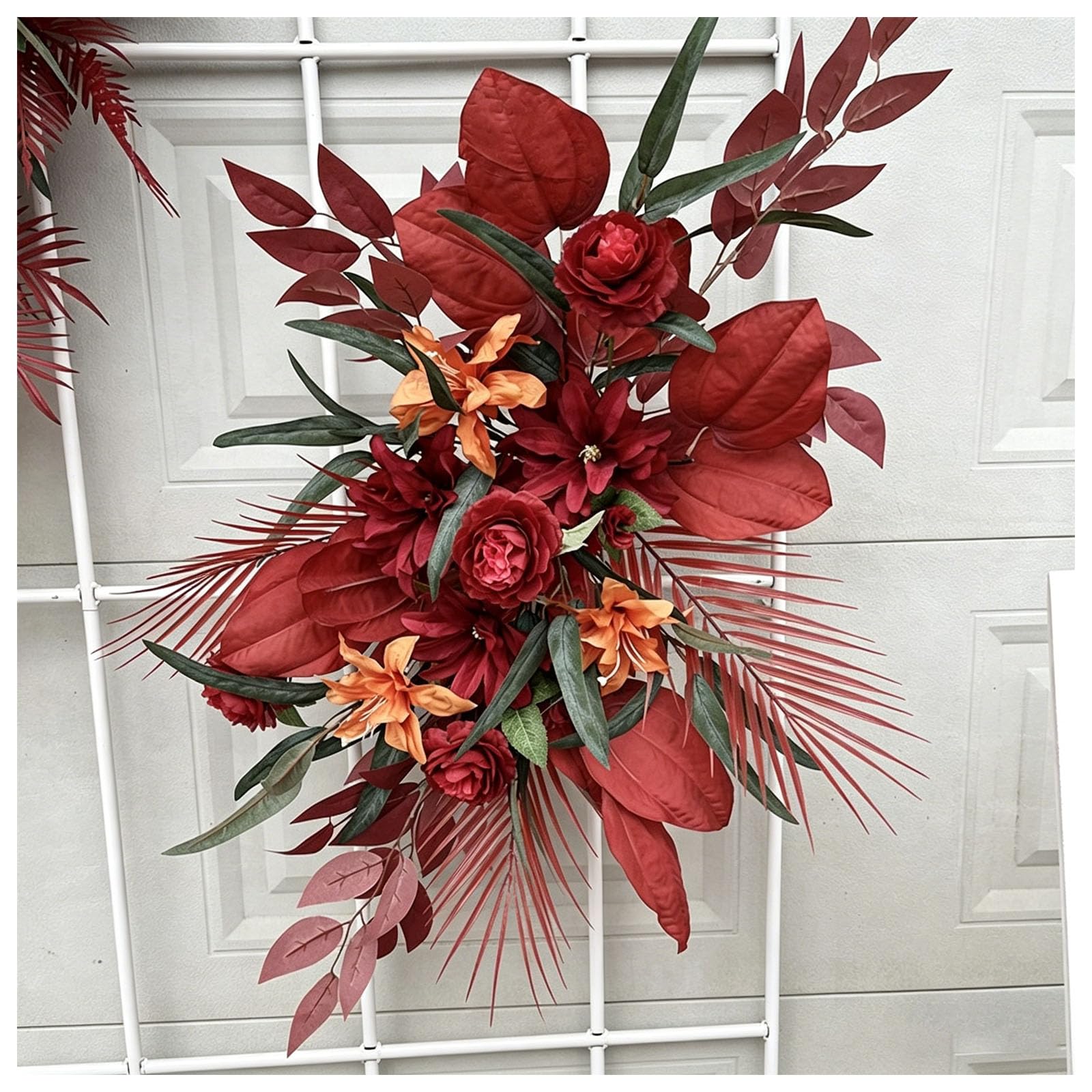Wedding Aisle Flowers, Hanging Floral Decor, Floor Runner Flowers, Multiple Styles Artificial Flowers, For Wedding Reception, Ceremony Backdrop, Hotel Decoration, Window Disp(Size:50*40cm,Color:D)