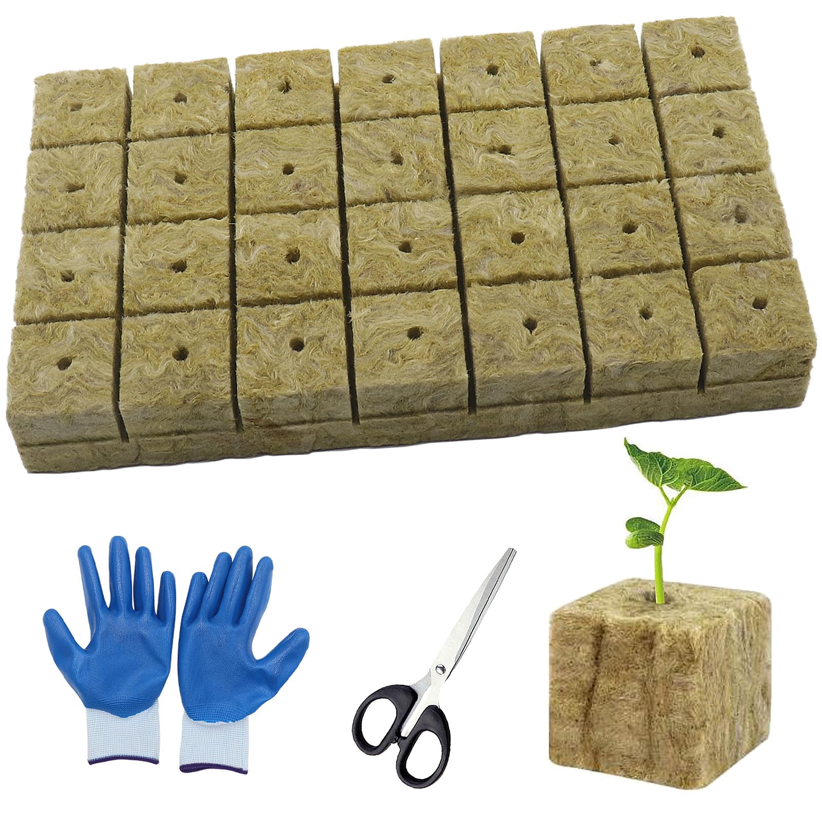 60 Cubi Di Lana Di Roccia Per Idroponica - Starter Per Talee E Piantine, Coltivazione Senza Suolo