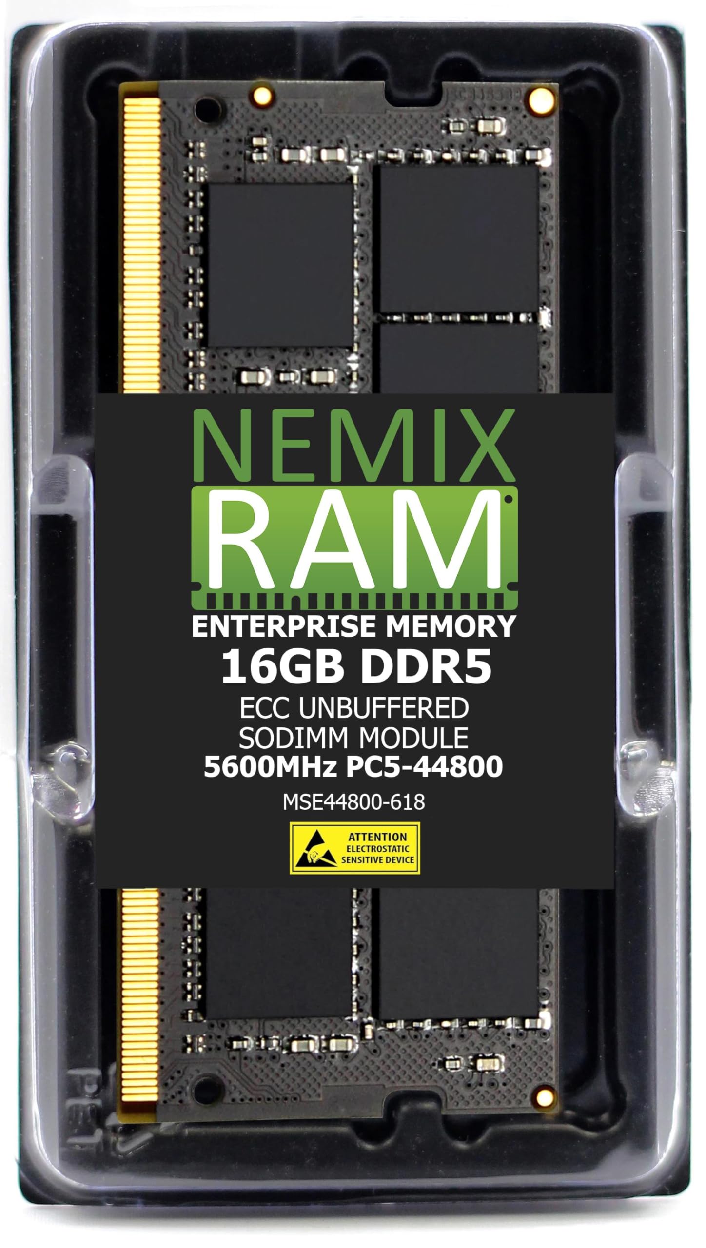 NEMIX RAM 16GB (1X16GB) DDR5 5600MHZ PC5-44800 1Rx8 1.1V CL46 288-PIN ECC SODIMM Unbuffered PC Memory Compatible with Dell SNPXP90RC/16G AC774051