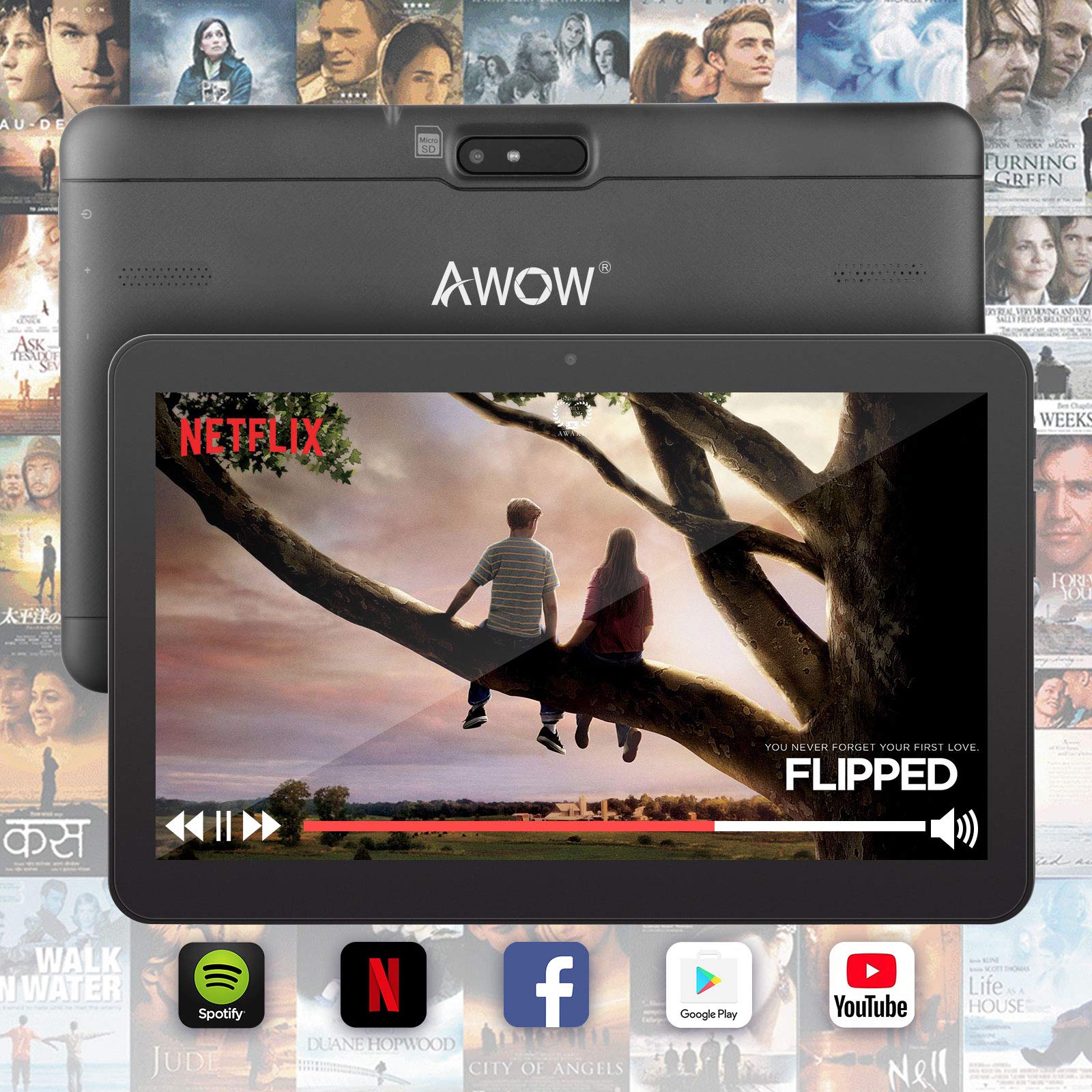 AWOW Tablet De 10 Pulgadas Con Teclado Android 14 8GB 64GB Widevine L1 8-Core CPU Tablet PC 7000mah 119047