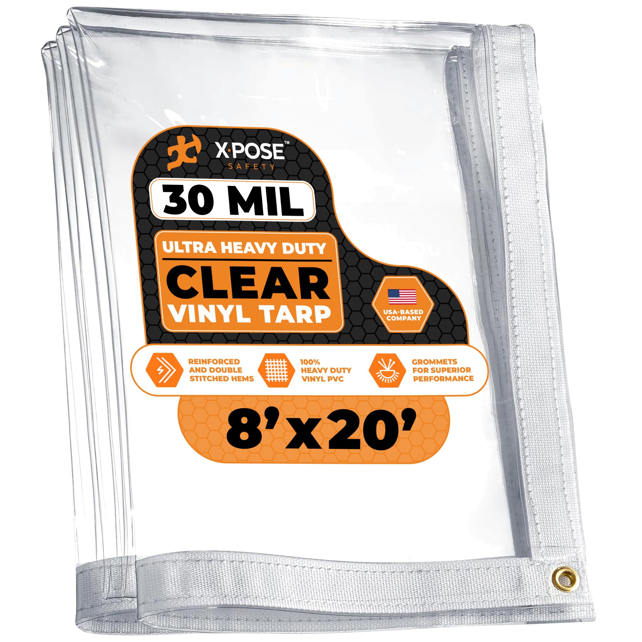 partyservice tarp 8' x 20' Clear Vinyl - 30 Mil Super Heavy Duty Transparent Waterproof PVC Tarpaulin with Brass Grommets - for Patio Enclosure, Temporary Wall, Camping, Tent Cover, Canopy rr_track_goggle Heavy Duty Silver Poly Make a choice:Black Gebrauchte Mountainbikes