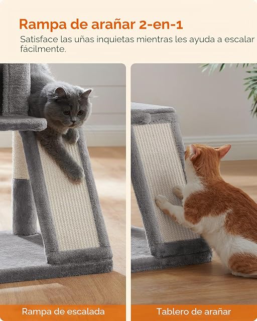 Foto 7 de 8 de Feandrea Árbol de Gatos, Torre para Gatos Grandes, Gris Claro PCT51W