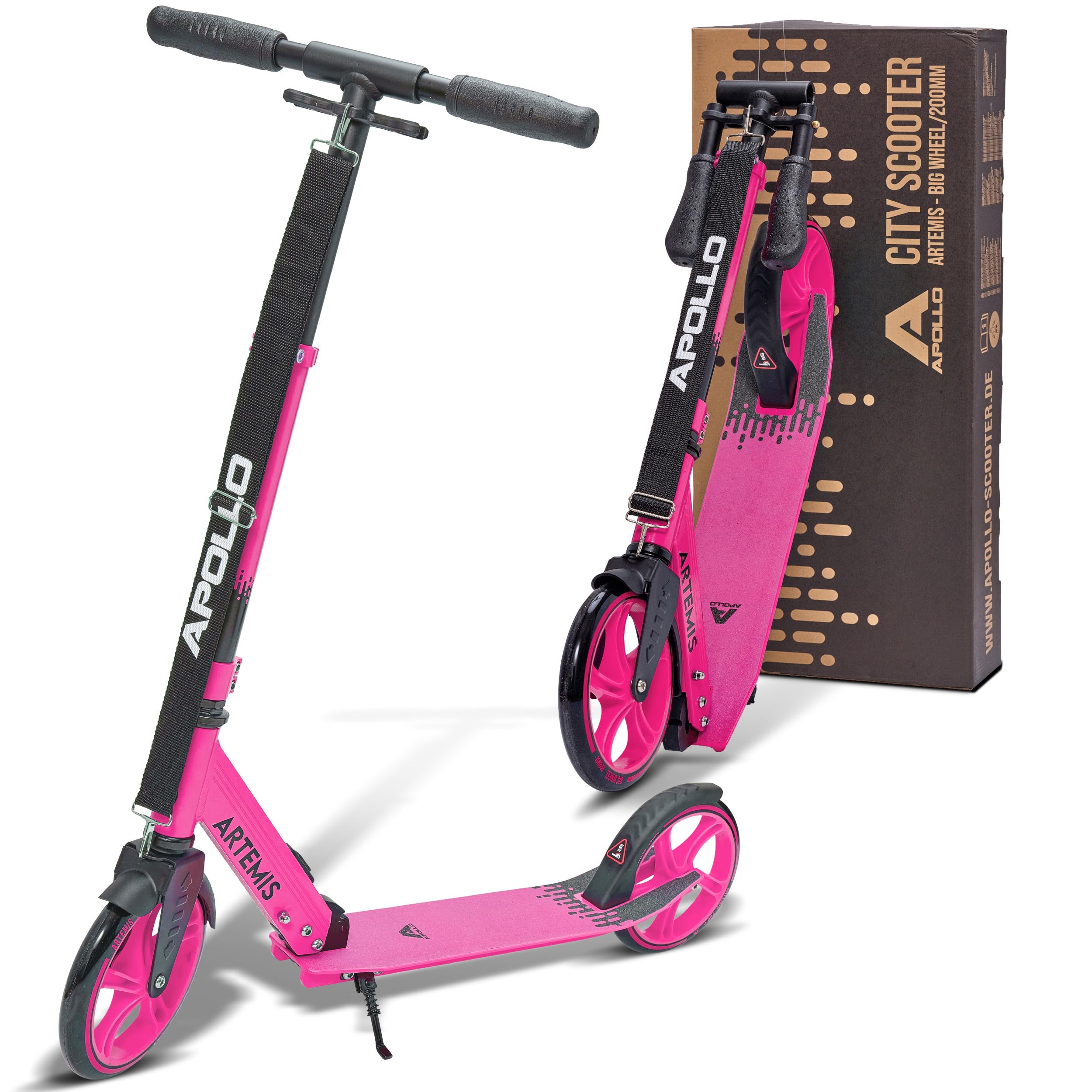 Apollo Artemis City Scooter – Patinete Niño, Niña. Adulto de Altura Ajustable, Patinete Ruedas Grandes, Patinete Urbano, Práctico, Plegable para Niños a Partir de 6 Años