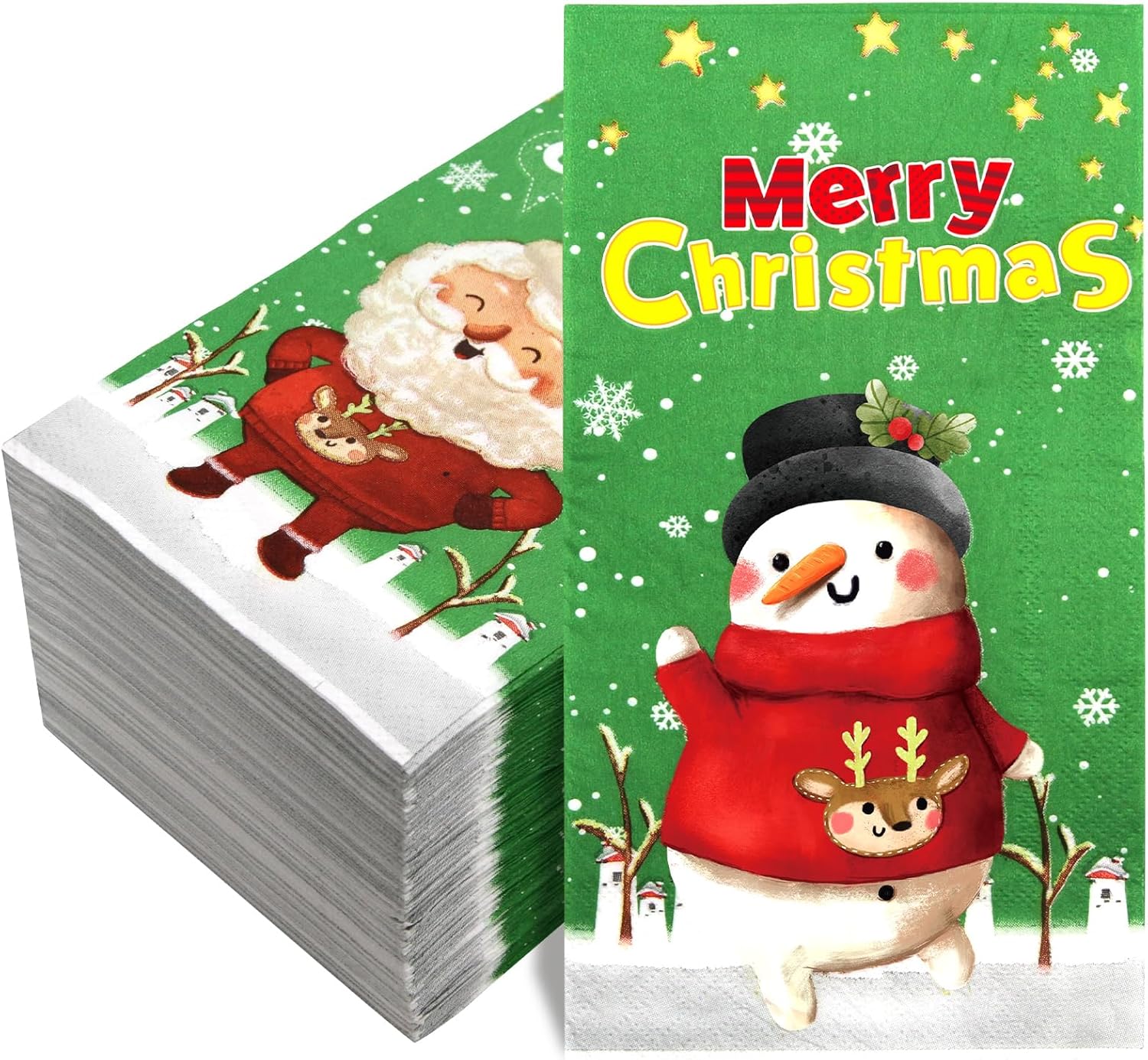 Christmas Guest Napkins Disposable 100PCS Christmas Paper Napkins Holiday Napkins