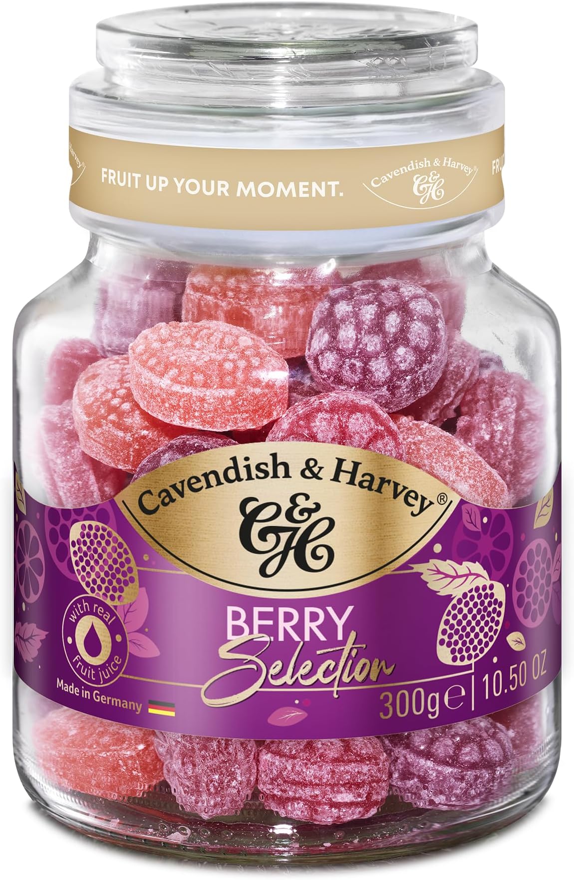 Cavendish & Harvey Mixed Berry Candy Jar 10.6 oz (300g)