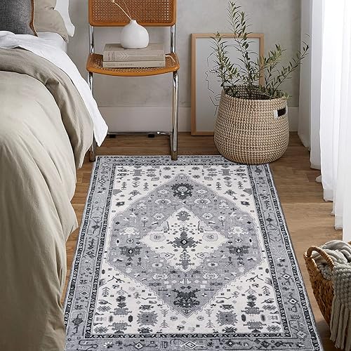 Miniatura 205 de Lahome Tapete tribal bohemio, pequeño, suave, antideslizante, lavable, de pelo corto, para piso en puerta, interior, entrada, baño, silla, Verde