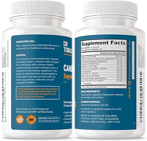 Miniatura 8 de Dr. Tobias Candida Support & Colon Everyday Health Peach Mango - Suplemento de apoyo microbiano y bebida de fibra de psyllium para apoyo digestivo