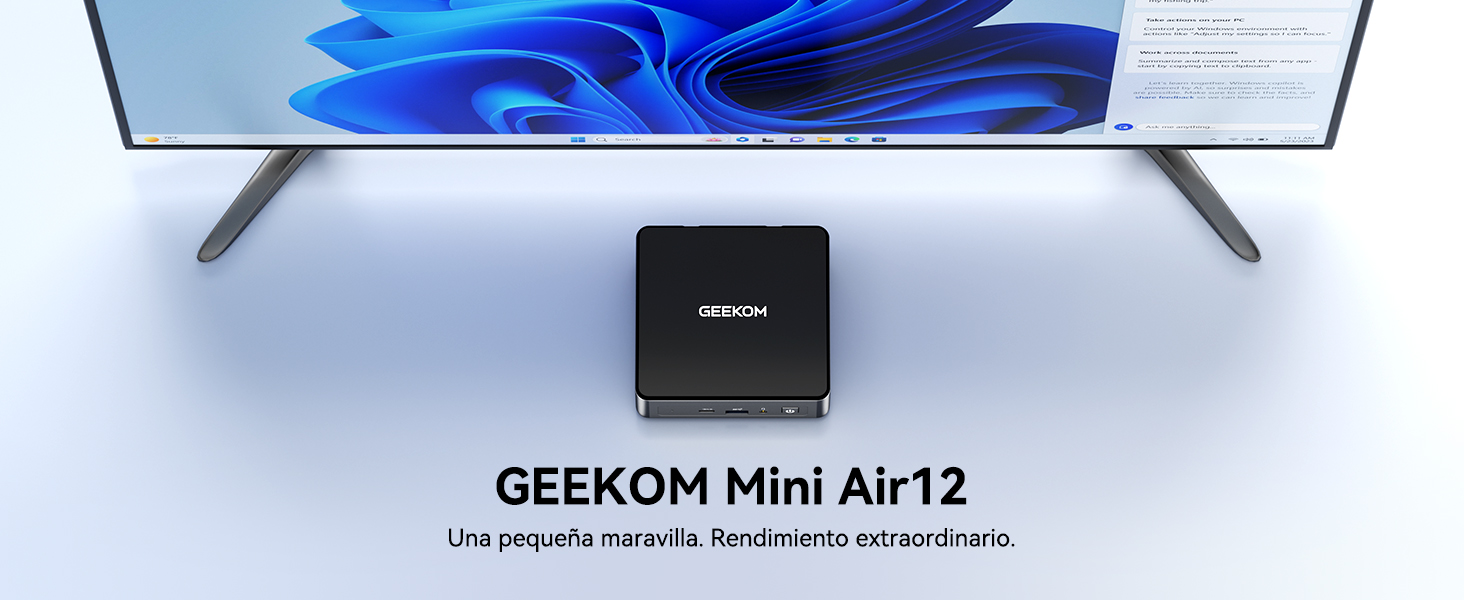 GEEKOM Air12 Mini PC 2026 con Intel Pentium Gold 7505, 8GB RAM