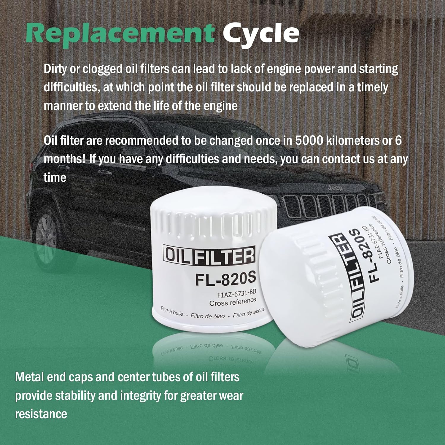 FL-820S Oil Filter Fit for Ford F250 F350 E350 E450 Super Duty E150 E250 Expedition F150 Escape Ranger Explorer (6 PCS)
