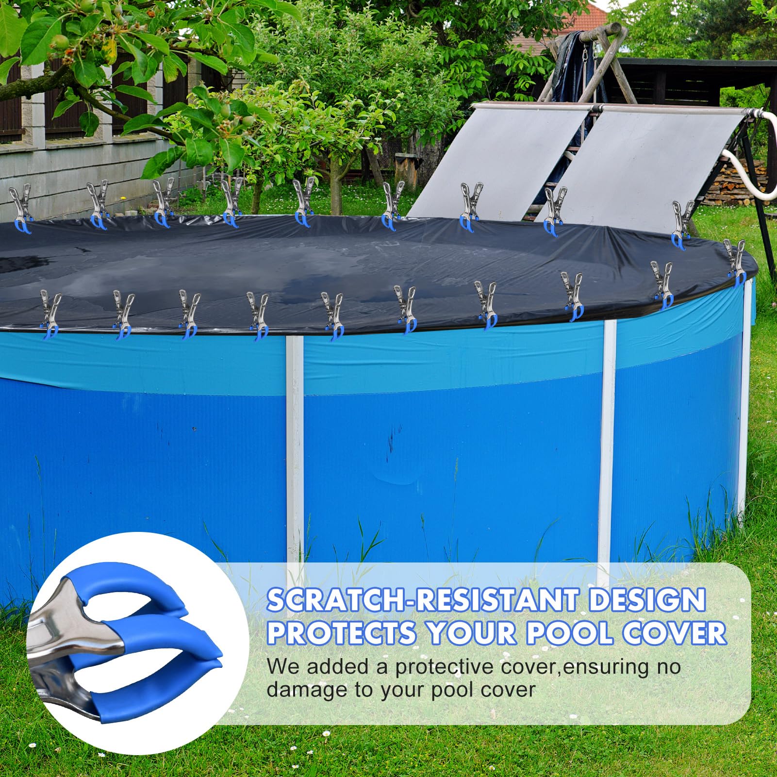 Clips Para Cubierta De Piscina – Pack De 6 O 30 Unidades, Acero Inoxidable Con Protección | Para Fijar Lonas Y Cobertores