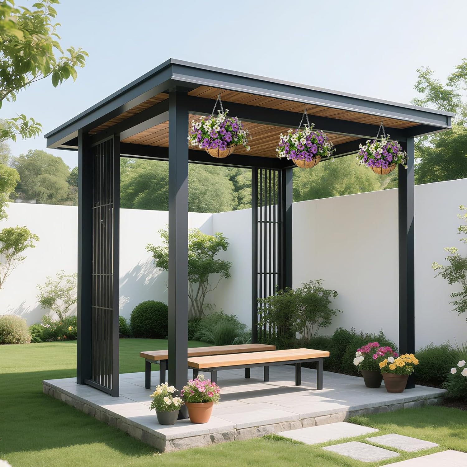 Artificial Hanging Flowers for Outdoors with Basket,UV Resistant Realistic Faux Hanging Plants Outdoor Artificial Flowers for Outdoors Basket for Yard Porch Patio Garden Home Decor,12 Bundles Mix - Image 7