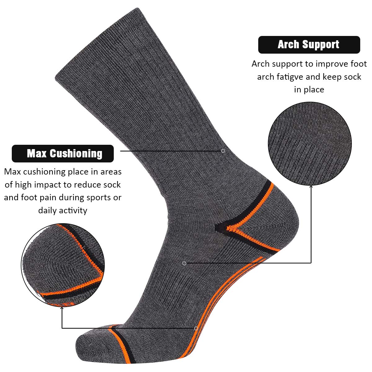 JOYNÉE - Calcetines de entrenamiento para hombre (6 unidades) - -