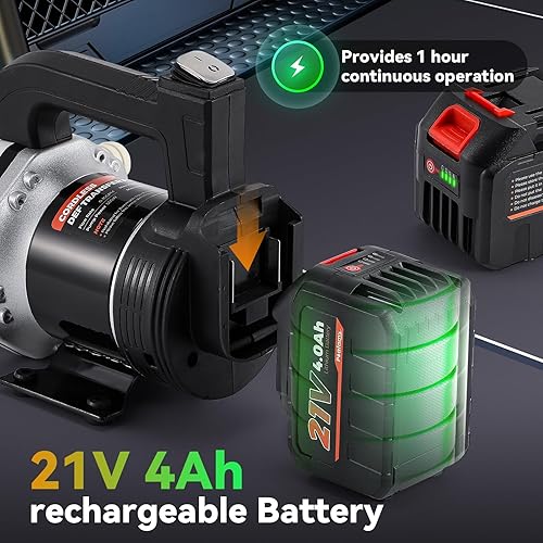 Miniatura 3 de Poafamx Bomba de transferencia DEF, bomba de fluido de escape diésel de 10GPM 500W con batería de 4.0Ah, bomba de agua eléctrica autocebante