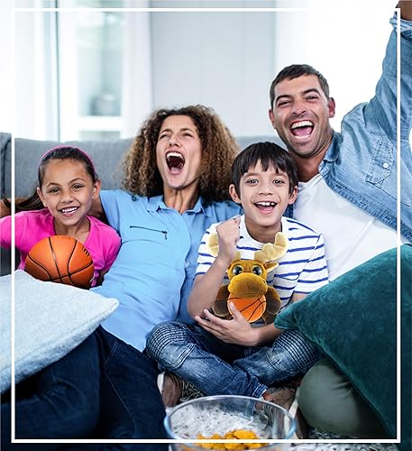 Miniatura 7 de DolliBu Peluche de alce con peluche de baloncesto, alce suave y abrazable, adorable juguete de peluche para jugar, juguete de peluche personalizado