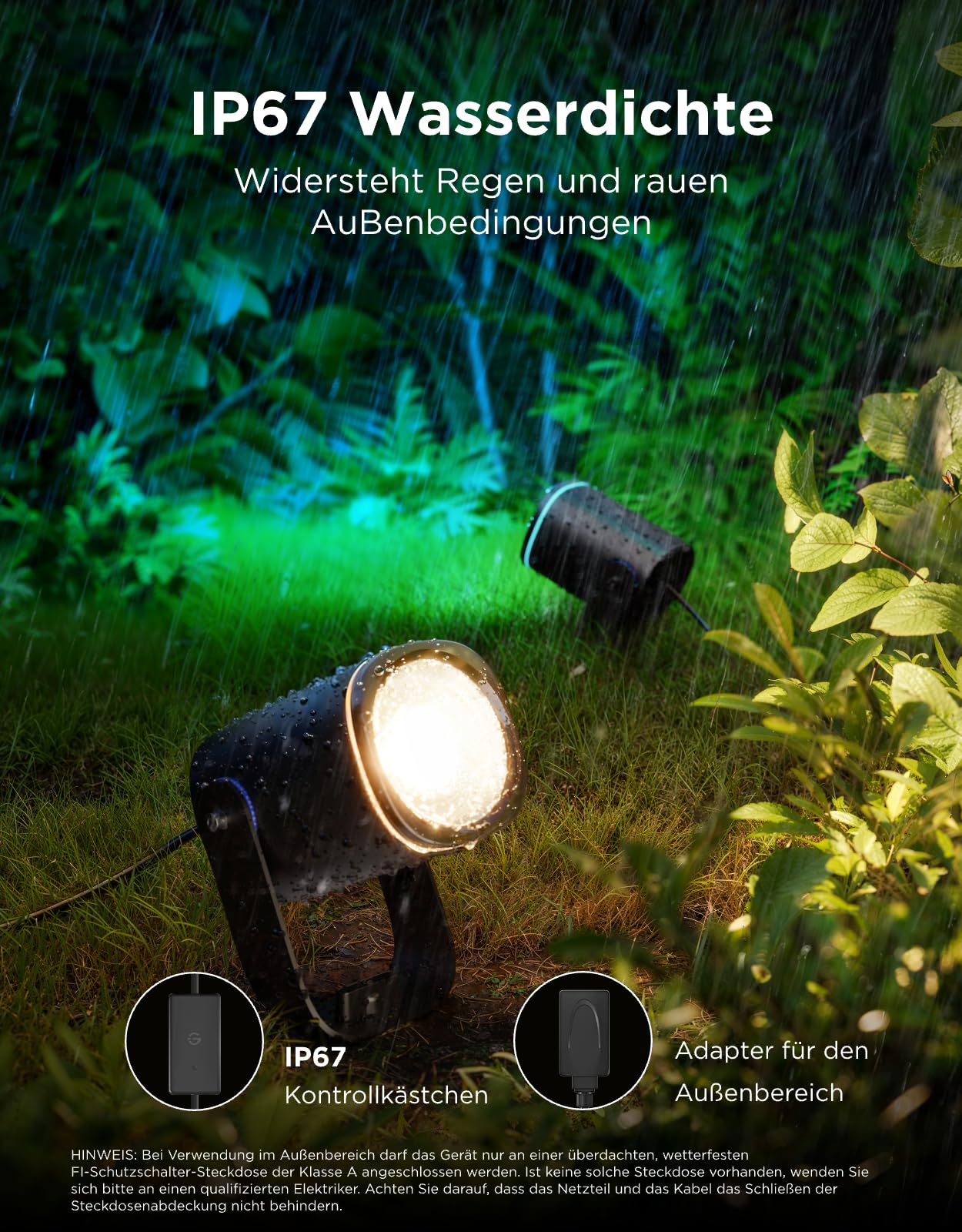 Govee Outdoor LED Strahler IP67 Wasserdichte Gartenbeleuchtung RGBWIC Dimmbar 700lm 2 Pack