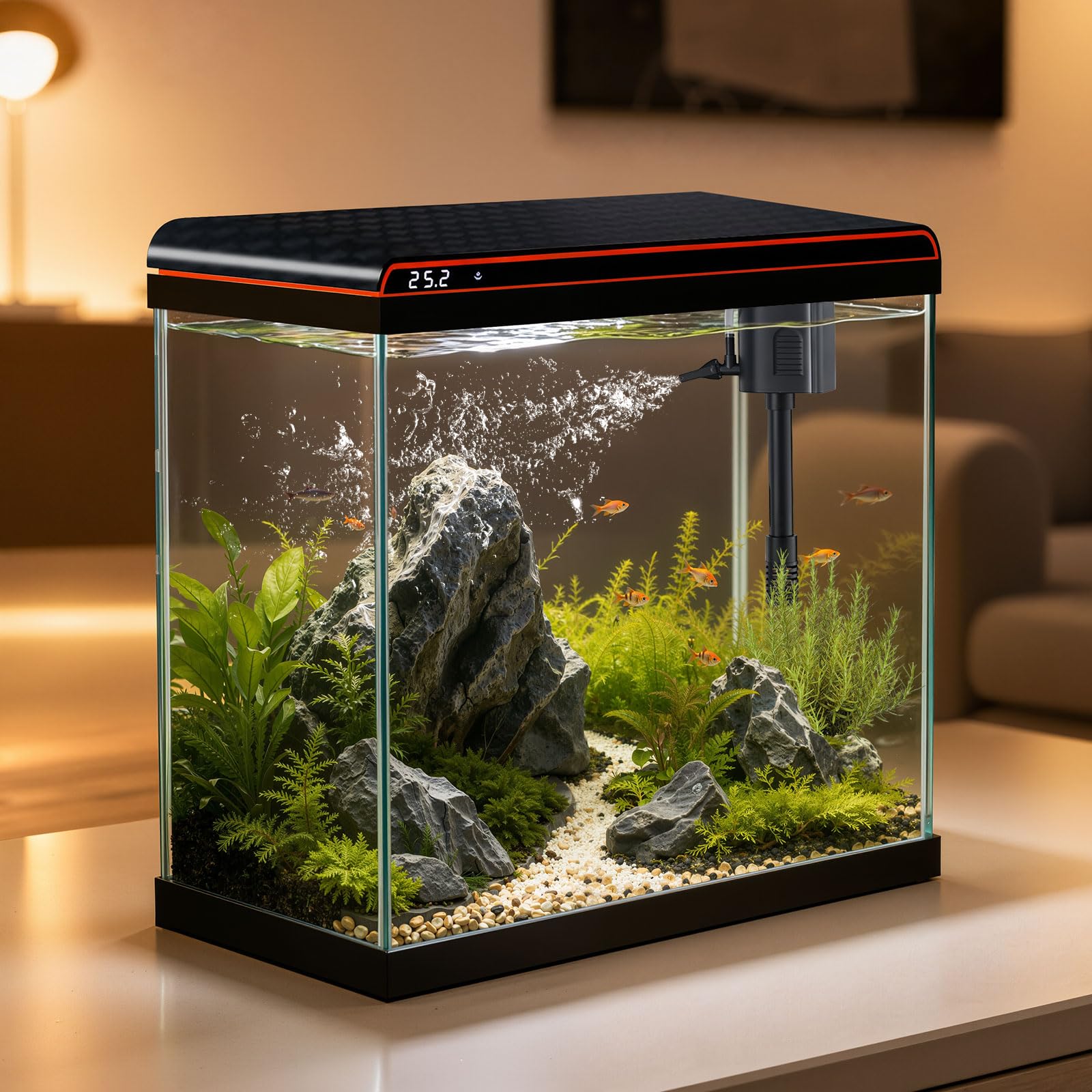 5 Gallon Fish Tank Betta Aquarium Self-Cleaning Kit
