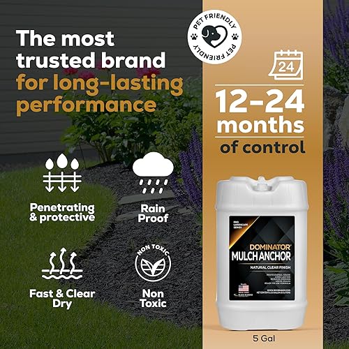 Miniatura 4 de Dominator Mulch Anchor - Pegamento de mantillo para paisajismo, grava de guisantes y pegamento estabilizador de rocas, espray listo para usar, dura