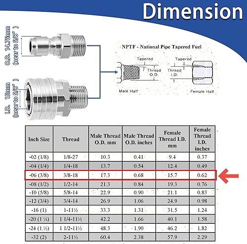Miniatura 10 de M MINGLE Adaptador para lavadora a presión, 2 juegos de accesorios de conexión rápida de 3/8 pulgadas, accesorios de lavadora a presión de acero