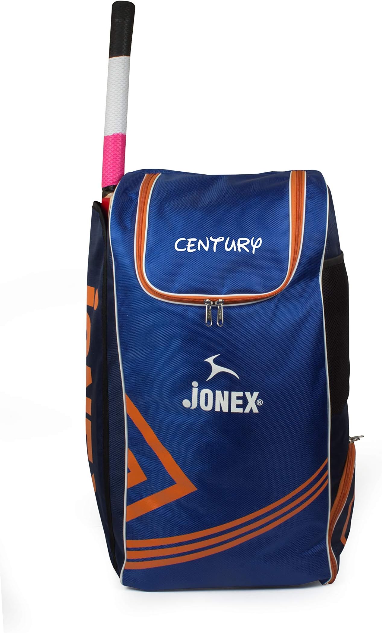 JJ Jonex Backpack Century Cricket Kit Bag with Shoe Compartment (Orange/Blue) (MYC)
