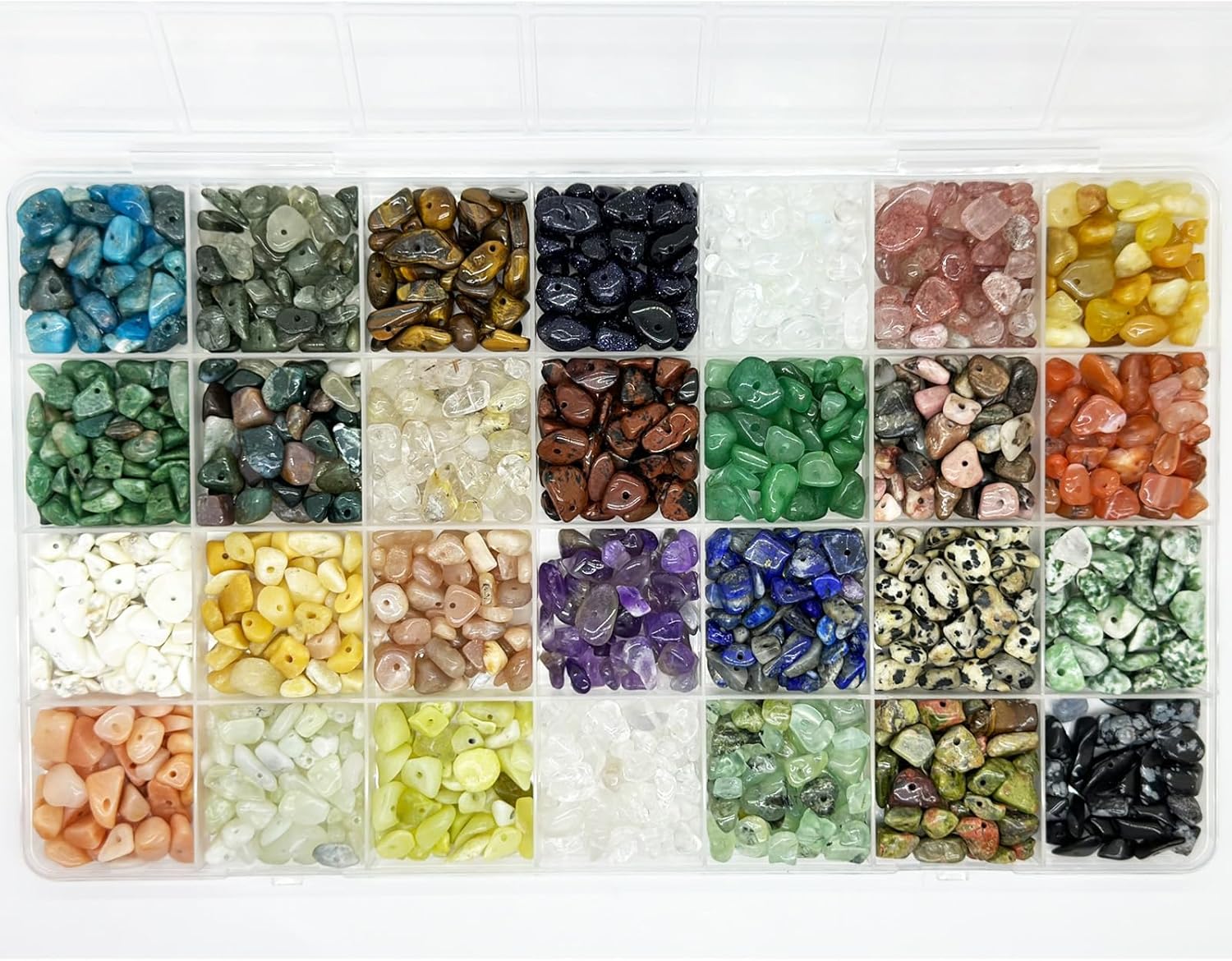 Maonewque Irregular and Polished Gemstone Chips -Size 5mm to 8mm -1mm Hole Drilled Energy Healing Stone Chips for Jewelry Making and Crafts (28 Colors-A) - Image 3