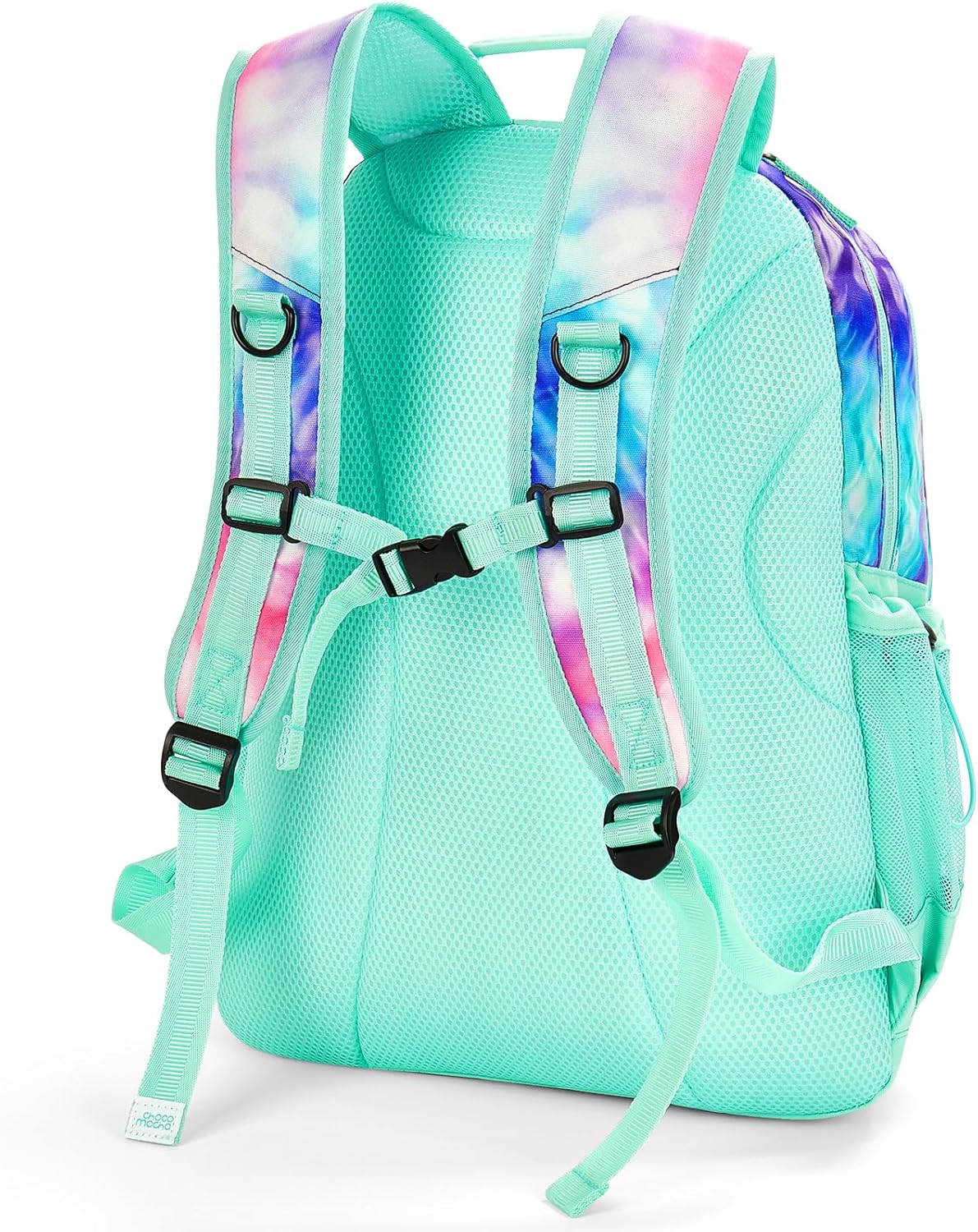 Choco Mocha Tie Dye Backpack for Teen Girls, Travel School Backpack for Girls Middle School Large Bookbag 18 Inch, Teal Green - Image 9