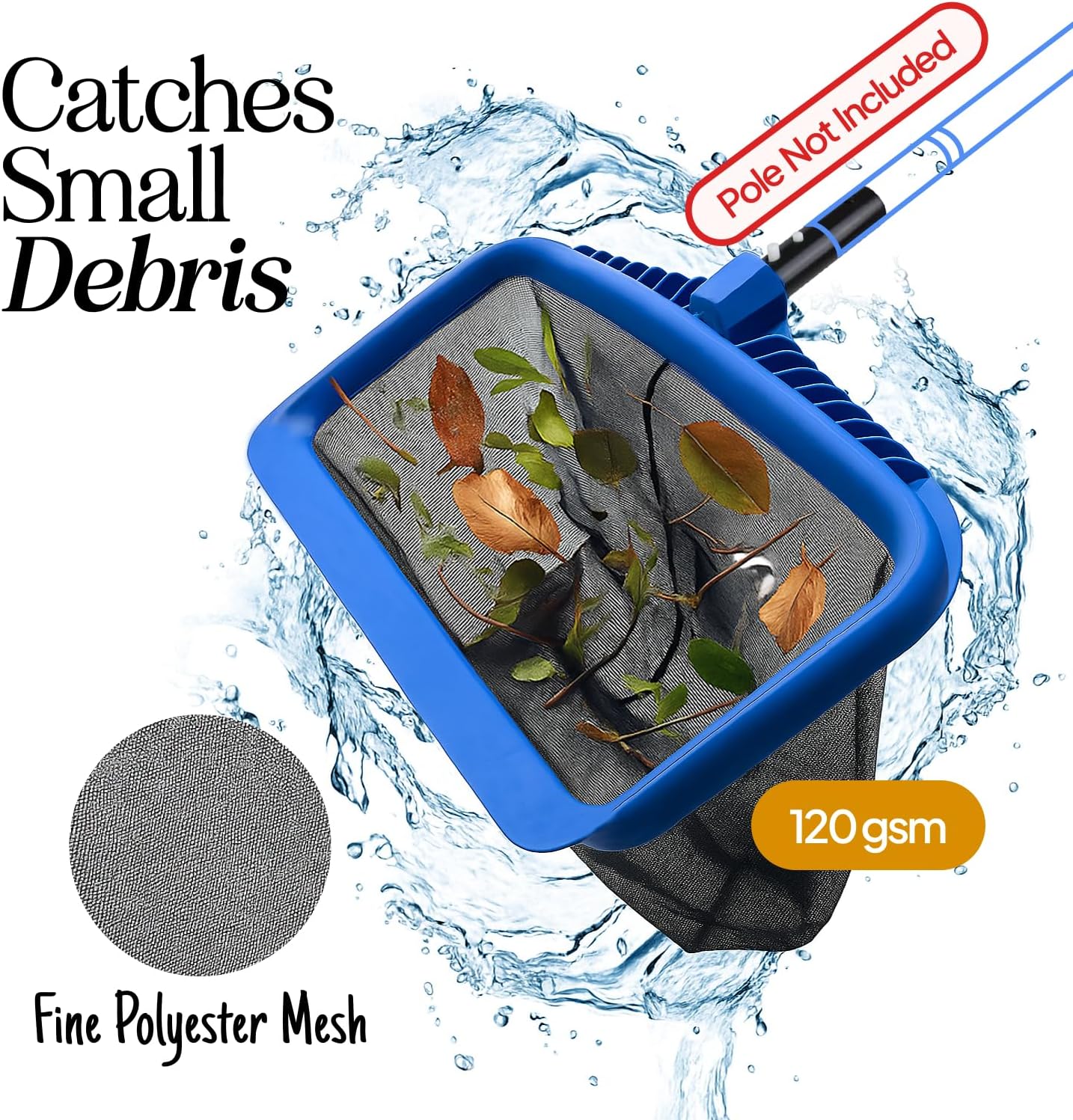 Pool Skimmer Net for Cleaning – Heavy Duty Deep Mesh Pool Net Skimmer - Fine Leaf Rake Net for Swimming Pools, Ponds - Strong Frame - Fits Standard Pool Poles (Net Only, No Pole) - Image 4