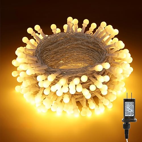 Miniatura 10 de Brizled - Cadena de luces de 66 pies con 200 LED que cambian de color, luces de Navidad blancas cálidas y de colores, luces de bayas regulables,