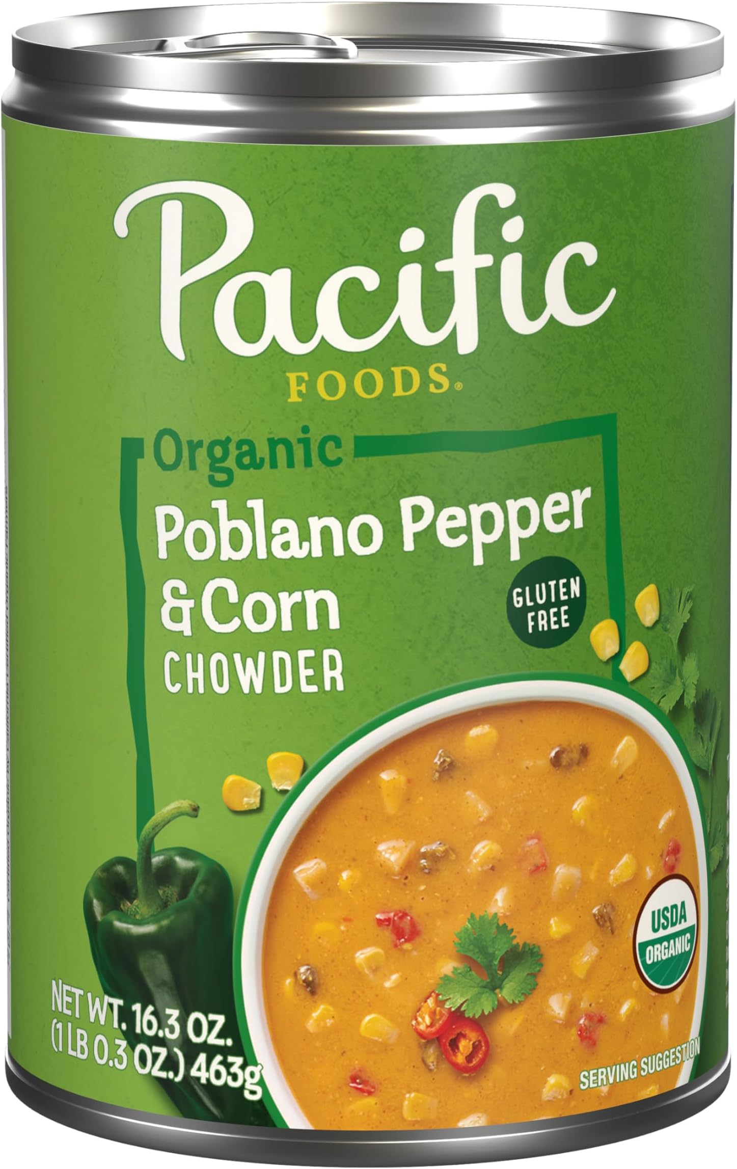Pacific Foods Organic Poblano Corn Chowder, 16.5 Ounce Can