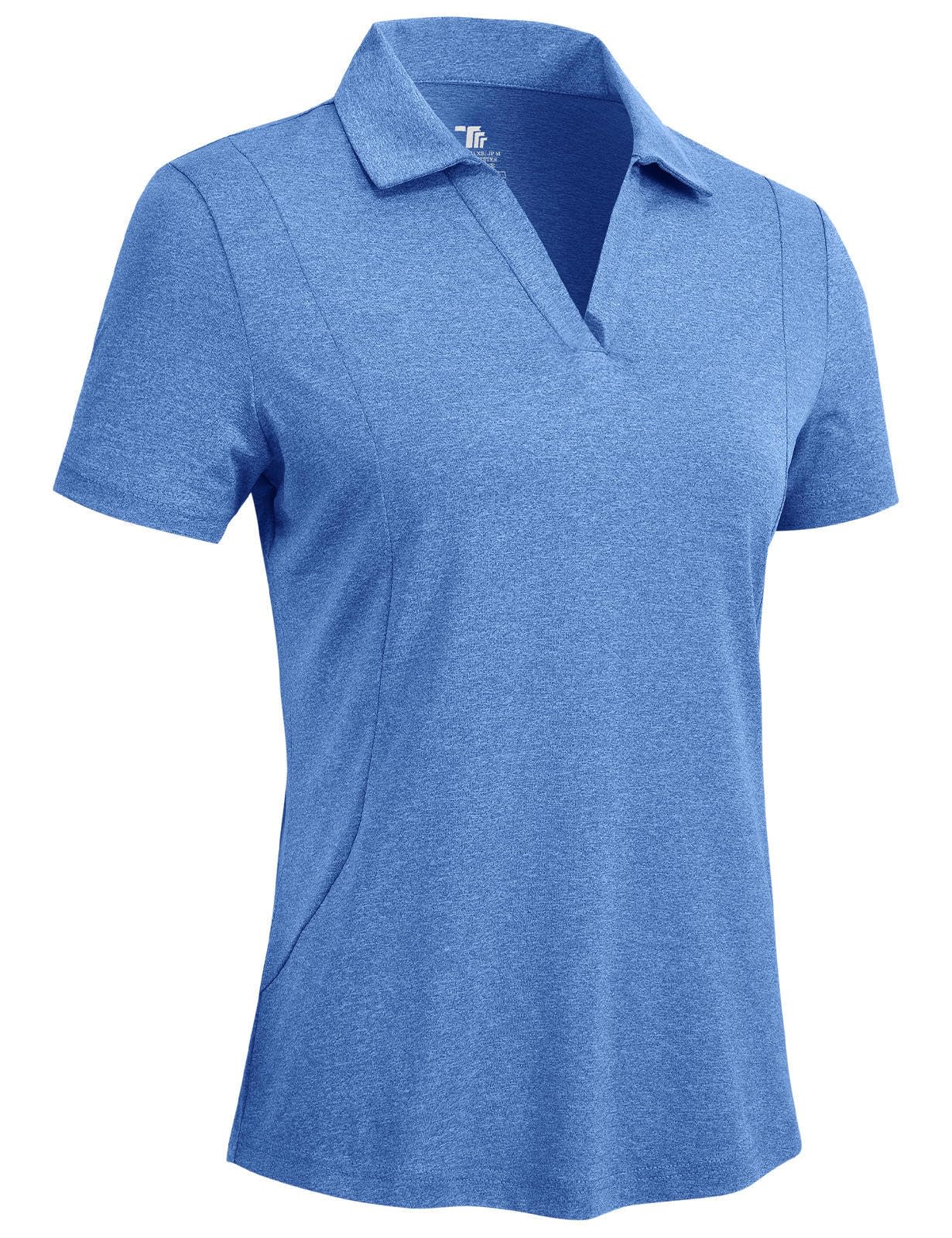 Rdruko Poloshirt Damen Kurzarm Tshirt Sommer V Ausschnitt Schnelltrocknend Sportshirt Fitness Leicht Laufshirt Golf Tennis Polohemd