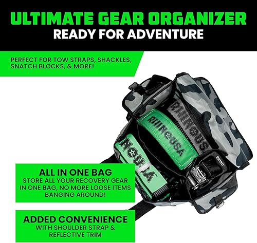 Miniatura 6 de Rhino USA Bolsa de almacenamiento para equipo de recuperación (CAMO) bolsa de kit de recuperación definitiva para organización en tu vehículo. Úsalo