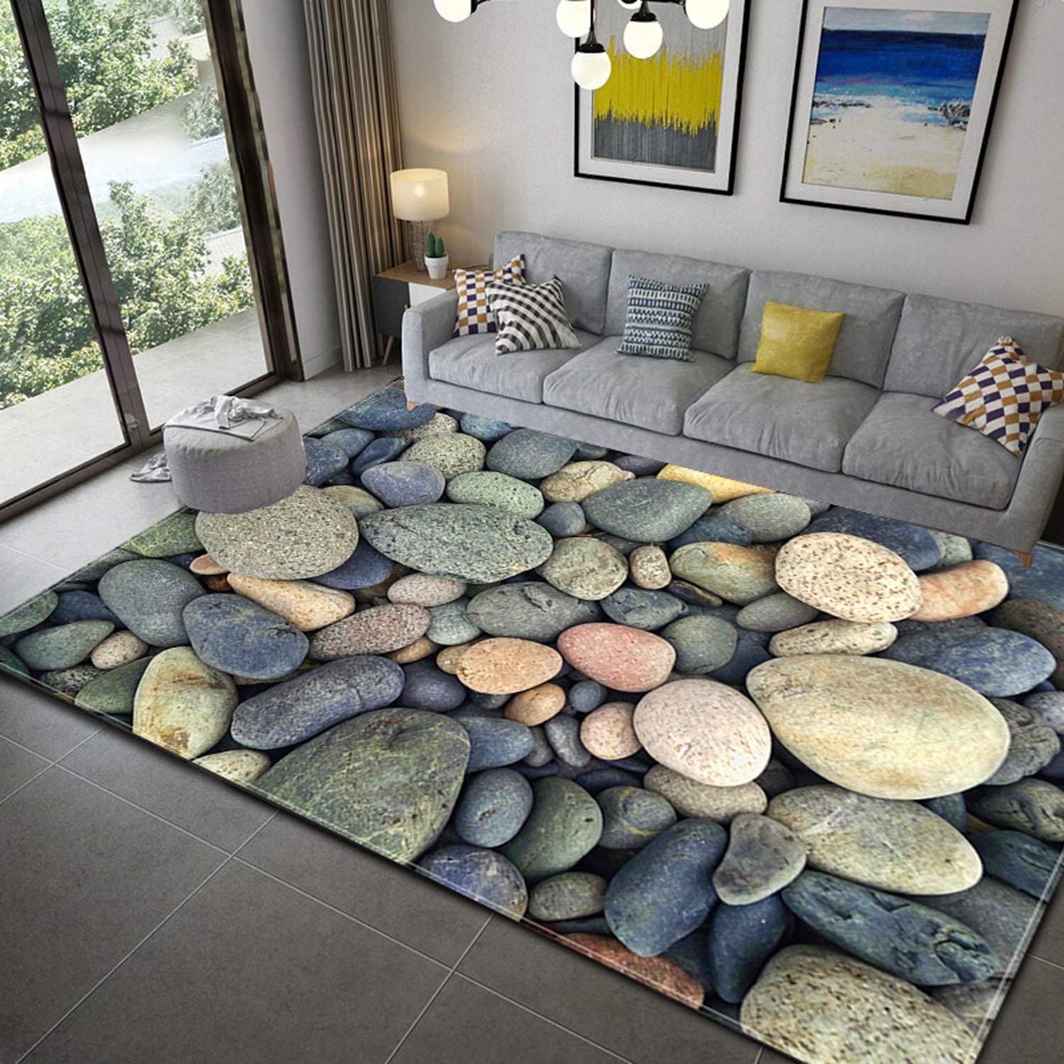 Tapis doux à poils longs facile à nettoyer qui ne perd pas ses fibres au salon