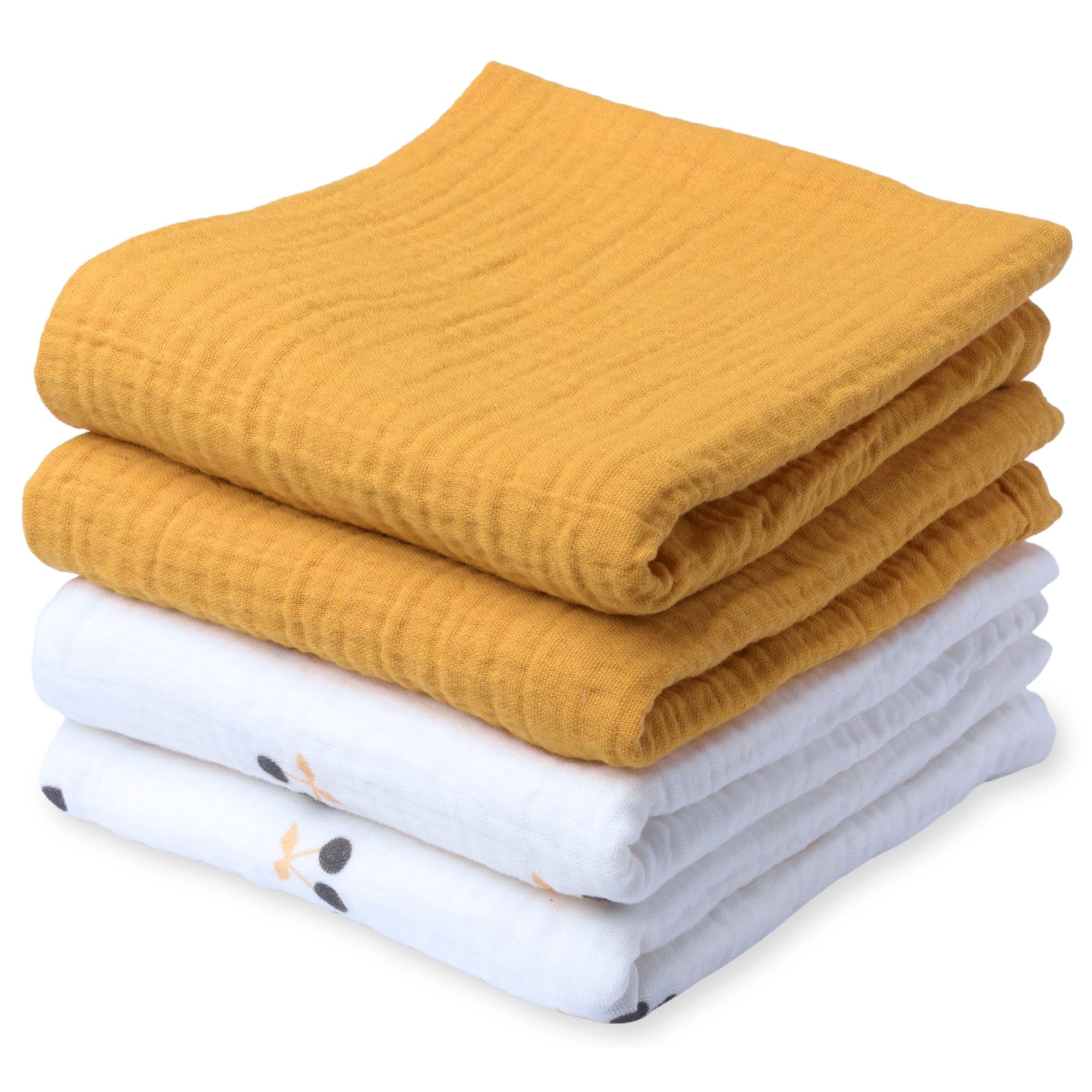 tiny ton Baby Mulltücher | Spucktücher – 100% GOTS Bio-Baumwolle, 4er-Set (60x60 cm), weich, saugfähig & atmungsaktiv. Vielseitige Spucktücher – zum Kuscheln, Reinigen & Abdecken