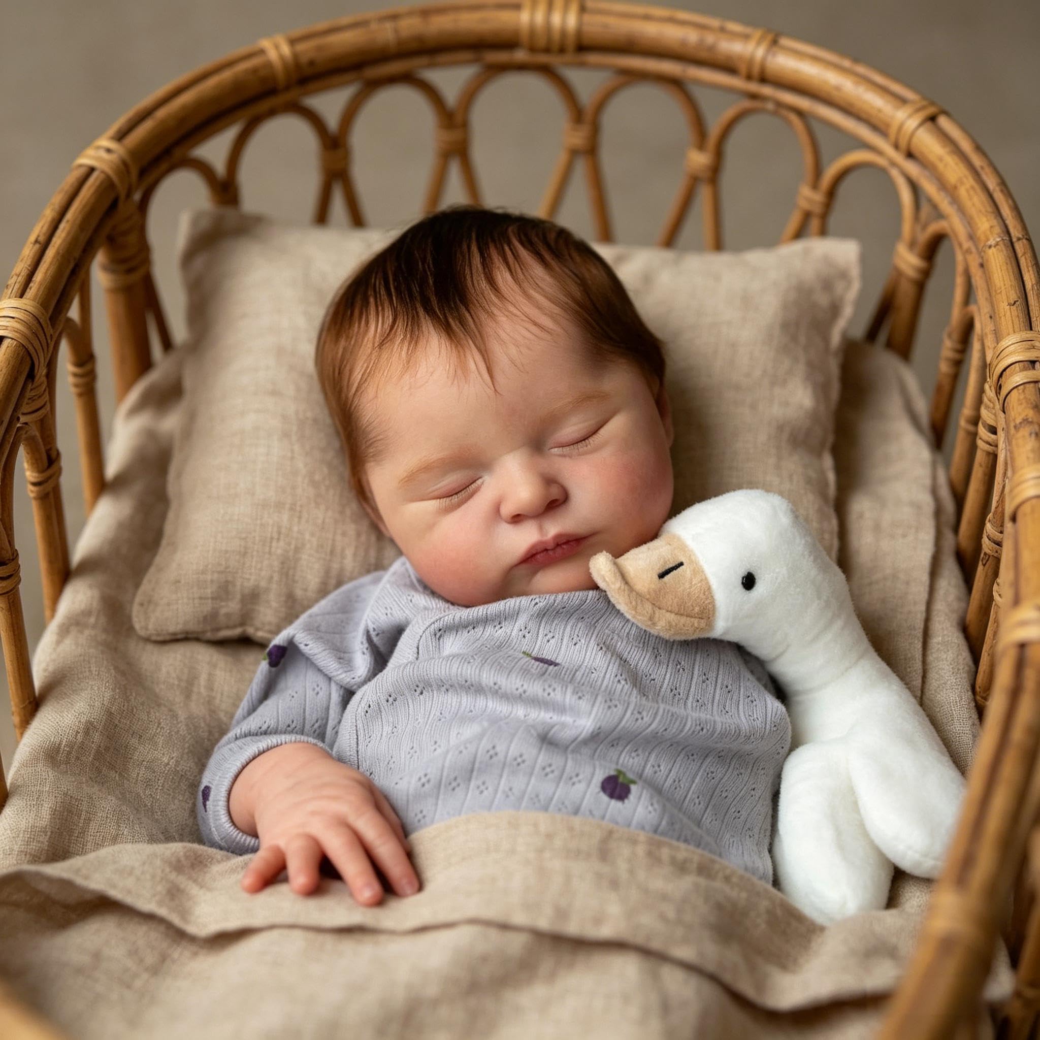 RXDOLL Prawdziwe życie Reborn Baby Dolls silikonowe lalki na całe ciało, winylowe, 45 cm, realistyczne lalki niemowlęce, które wyglądają prawdziwie śpiąco, pełne silikonowe lalki Reborn realistyczne