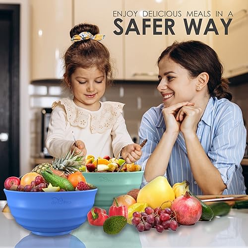 Miniatura 3 de Juego de 6 cuencos grandes de 60 onzas  Cuencos de paja de trigo  Cuencos irrompibles aptos para microondas  Tazones grandes para cereales  Cuencos