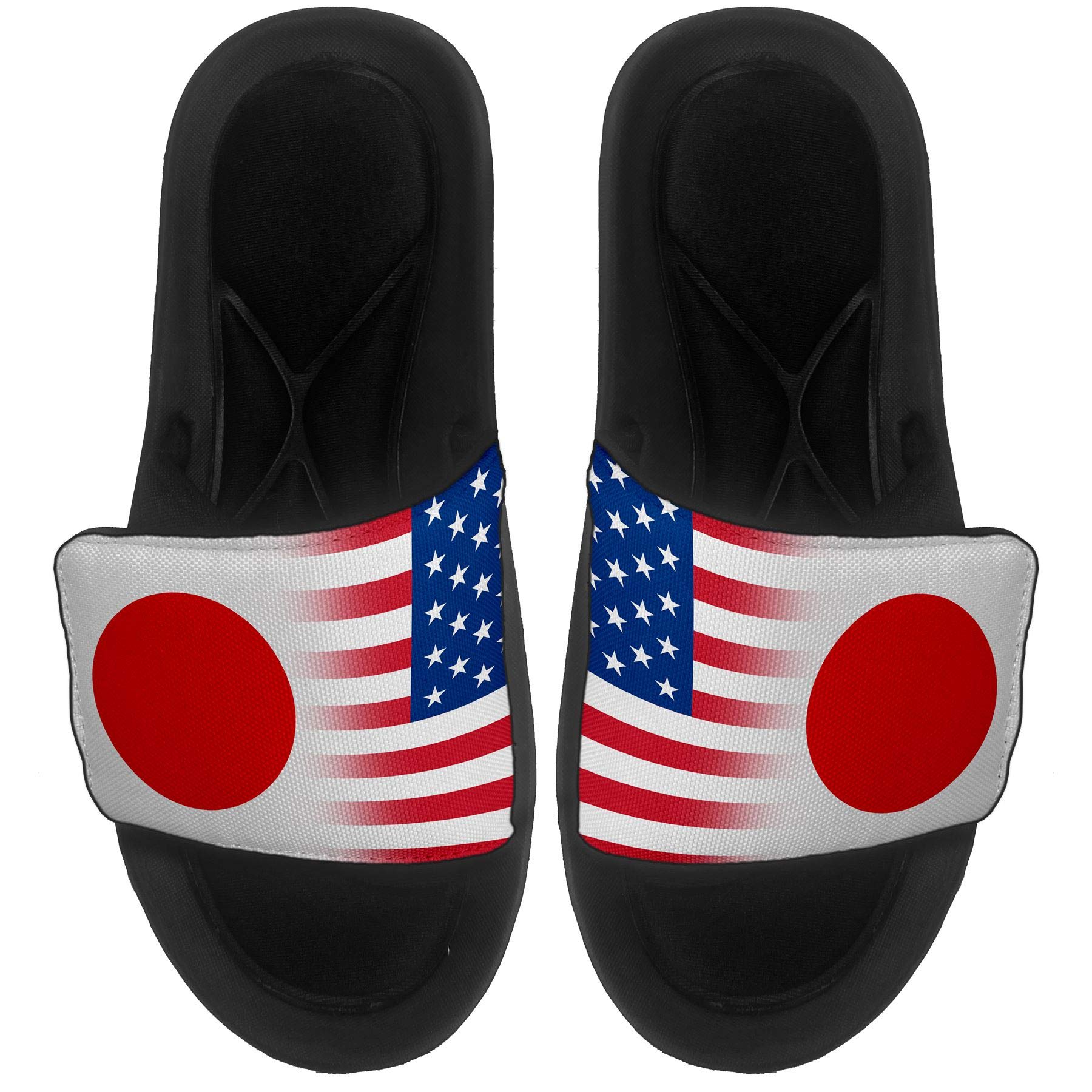 ExpressItBest Cushioned Slide-On Sandals - Flag of Japan (Japanese) - Japan Flag