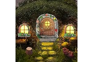 Enchanted Fairy Doorway Set with Luminous Windows and Stump