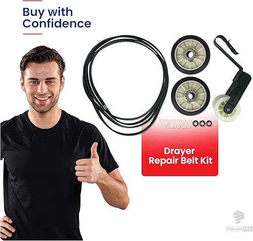 Miniatura 6 de ForeverPRO 4392065 Kit de reparación de secadora de 29 pulgadas para secadora Whirlpool 279435 279436 279708 279709