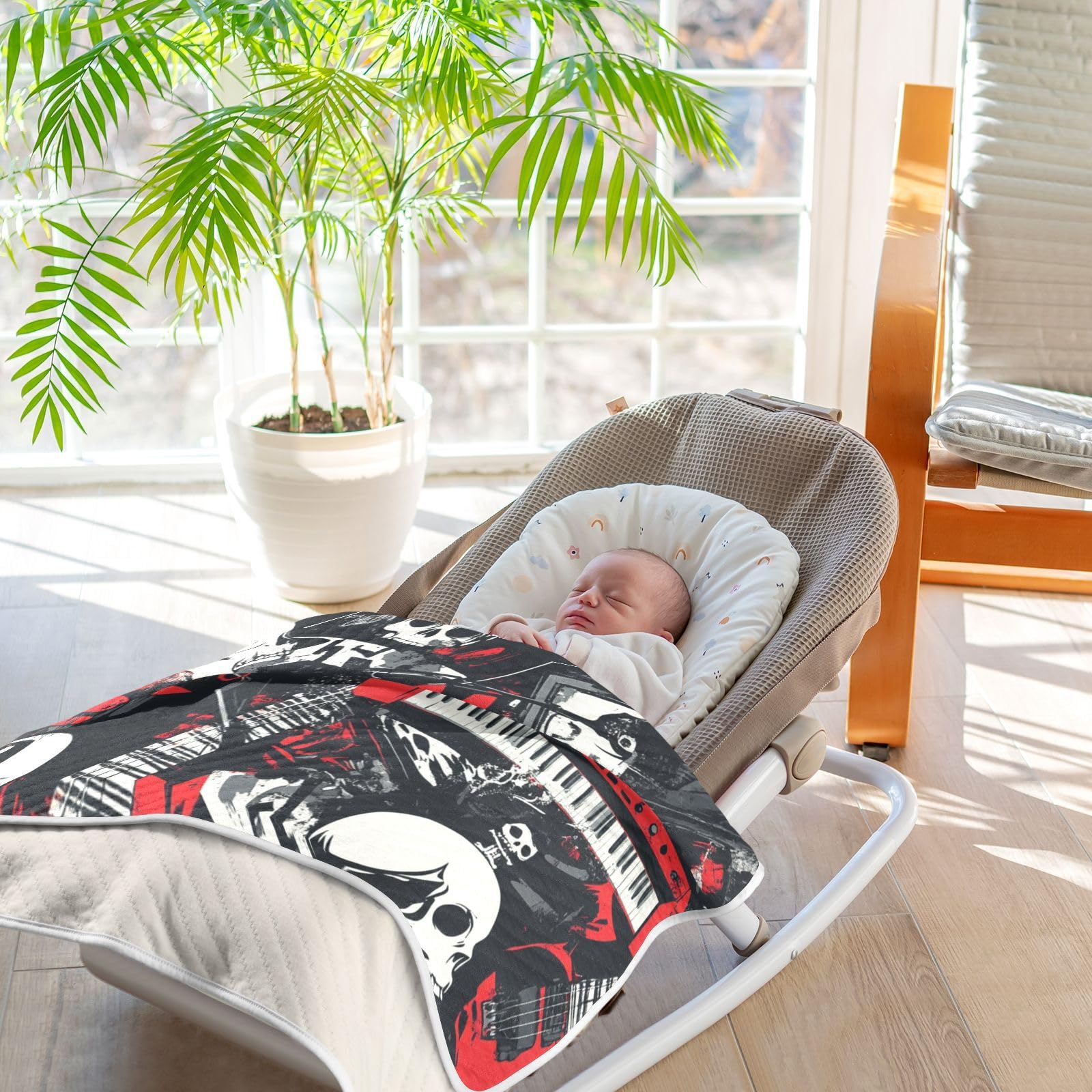 Amazon.com: ZZKKO Punk Rock and Skull Baby Blankets for Boys Girls
