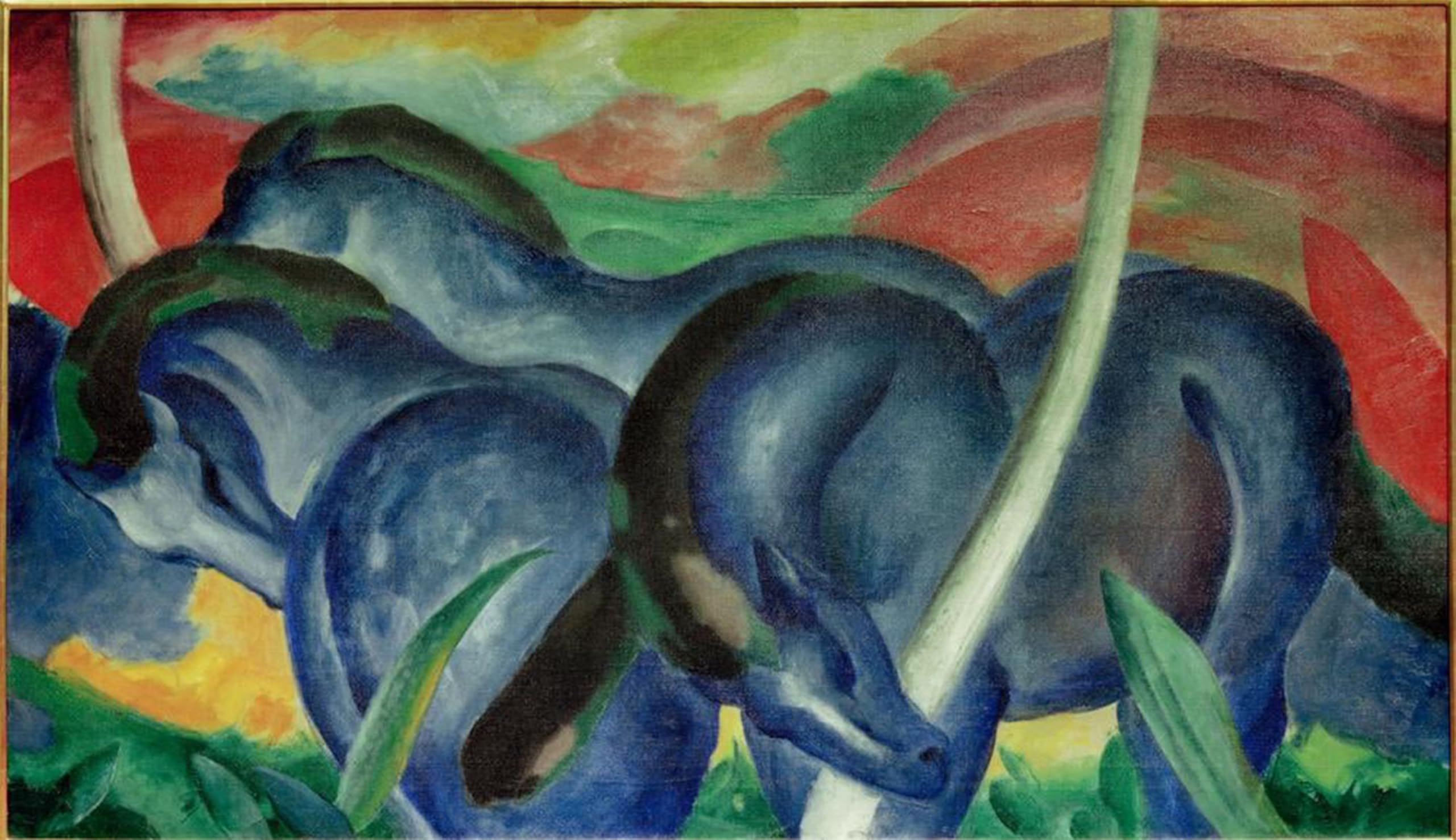 ARTXLXXBN Famous Prints Artwork Pictures Poster Painting Art the Bighorses by Marc Artwork Landscape Pictures for Home Decor 60x90cm