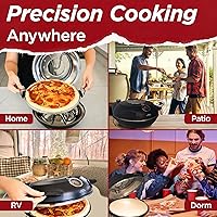 Vista 7 de CULINARY CHEF Electric Pizza Oven with Ceramic Stone, Viewing Window, Adjustable Heat Control, Timer and 1200W Baking Power, DIY Homemade Pizzeria